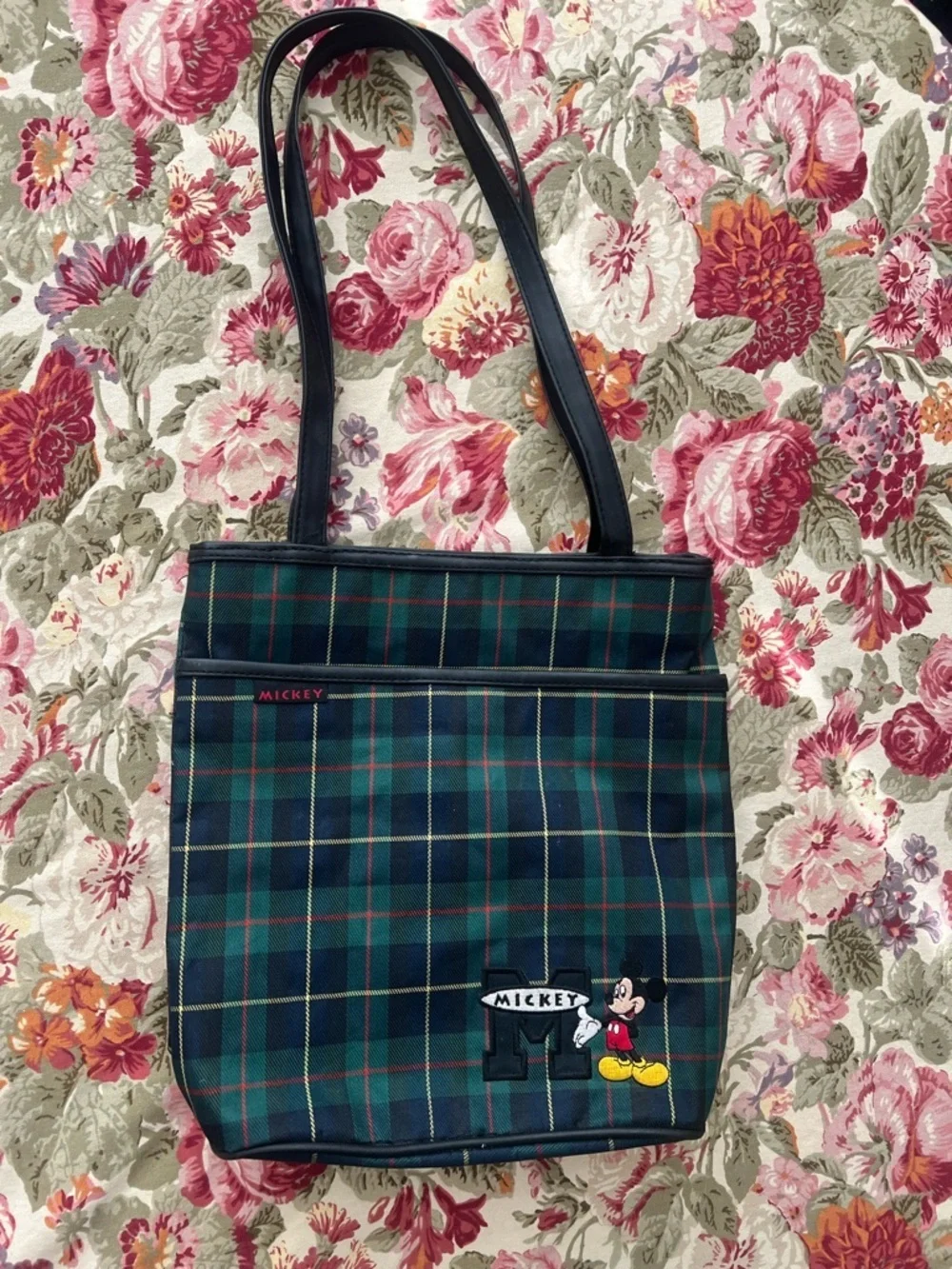 90s y2k vintage plaid Mickey purse Disney